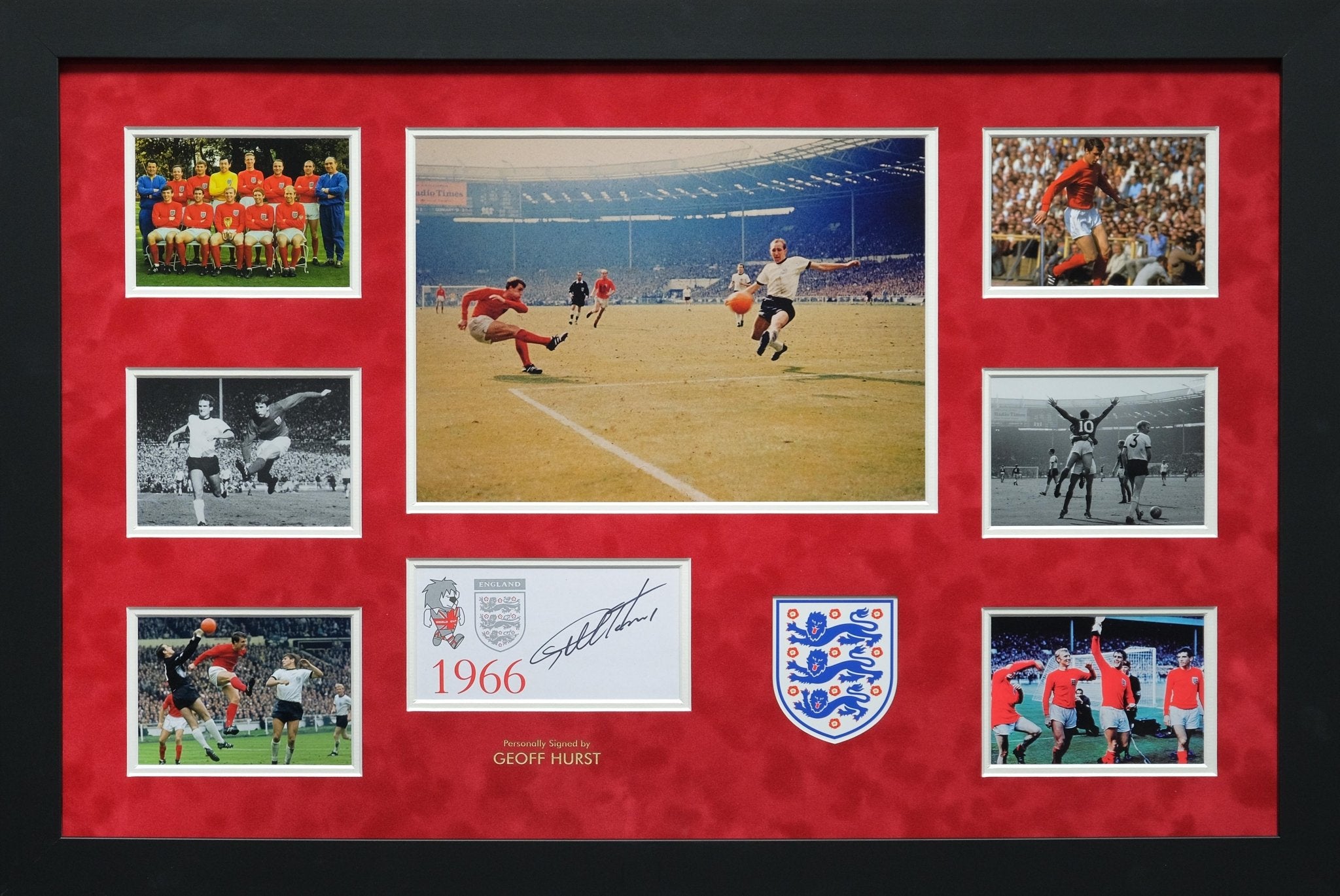 Geoff Hurst White Card Framed Display - Memorabilia Framers Shop